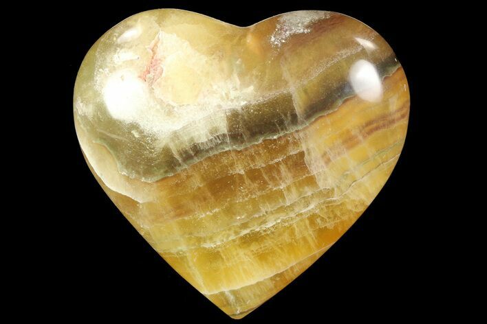 Polished Banded Fluorite Heart - Argentina #84180
